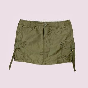 mini green cargo skirt